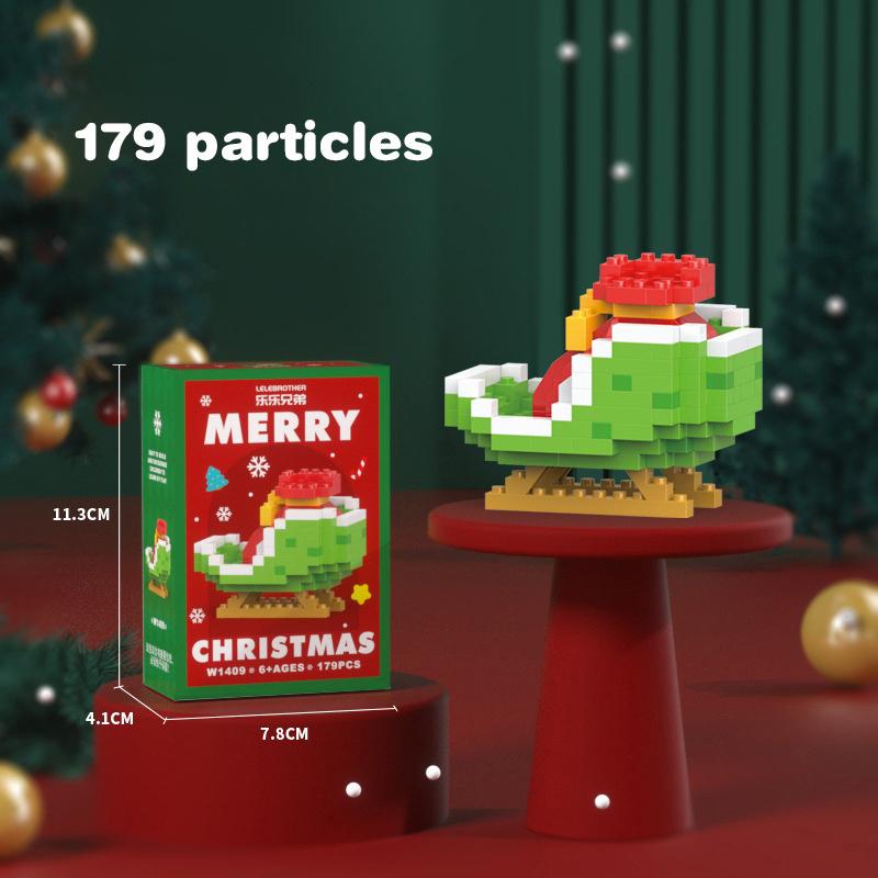 Christmas Gifts Micro Building Block Series Santa Claus Reindeer Puzzle Assembling Bricks Table Decoration Toys Children Kids