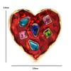 Heart Badge Women Unisex Rhinestone Red Heart Badge Brooch Pins Gifts