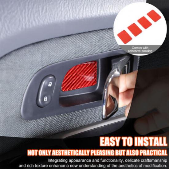 Red Carbon Fiber Interior Door Handle Bowl Trim Sticker for Honda Pilot 03-08