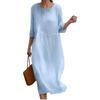 Women’s Casual 3/4 Sleeve O-Neck Tshirt Dress Summer Casual Loose Beach Vacation Dresses