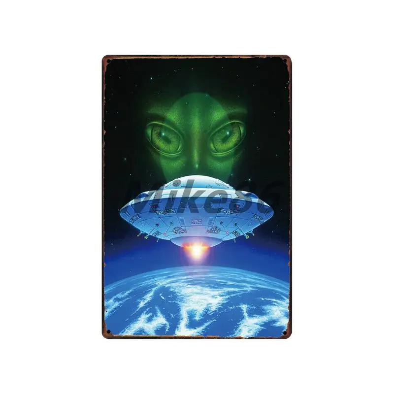 [ Mike86 ] Wanring AREA 51 I WANT TO BELIEVE UFO Aliens Metal Sign Wall Plaque Poster Custom Painting Room Decor Art LT-1695