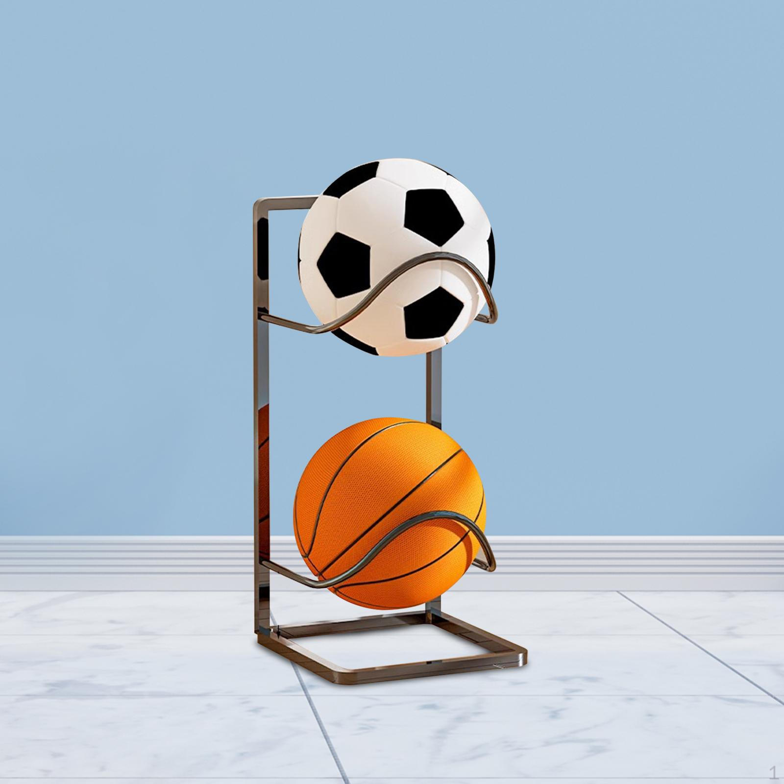 

Стойка для хранения баскетбольных мячей, держатель для 2-х ярусных аксессуаров, отдельно стоящая полка для чёрный