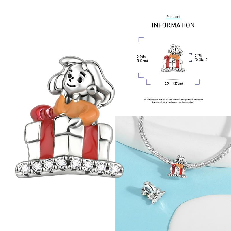 Christmas Charms Copper Elk Santa Claus Bead Snowflake Bell Snowman Charm Fit Original Bracelet Diy Jewelry