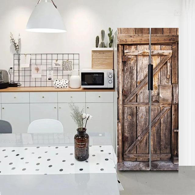 Water Droplets Geometry Line Pattern Self-Adhesive Refrigerator Freeze Sticker Kid's Art Fridge Door Cover Wallpaper Teenager 3D