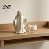 Kleine Geisterstatue für Schlafzimmer 3D-gedrucktes Ornament, Lustige Figur, Minimalistisches gefaltetes Schreibtischornament Halloween-Umhang-Skulptur Heimtischplatte Party