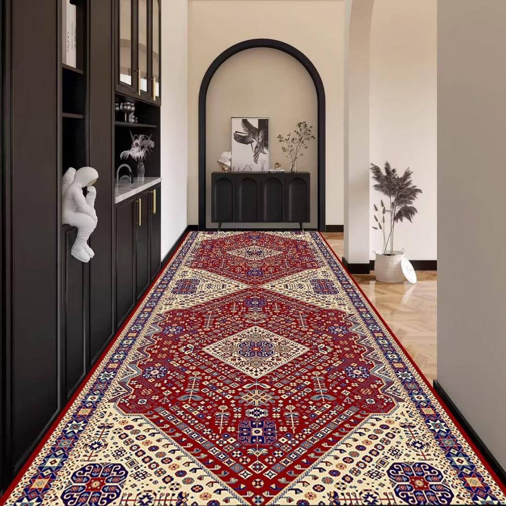Persian Corridor Carpet Retro Decoration Home Hall Passageway Runner Rug Non-slip Stairway Carpets Customizable Luxury Aisle Mat