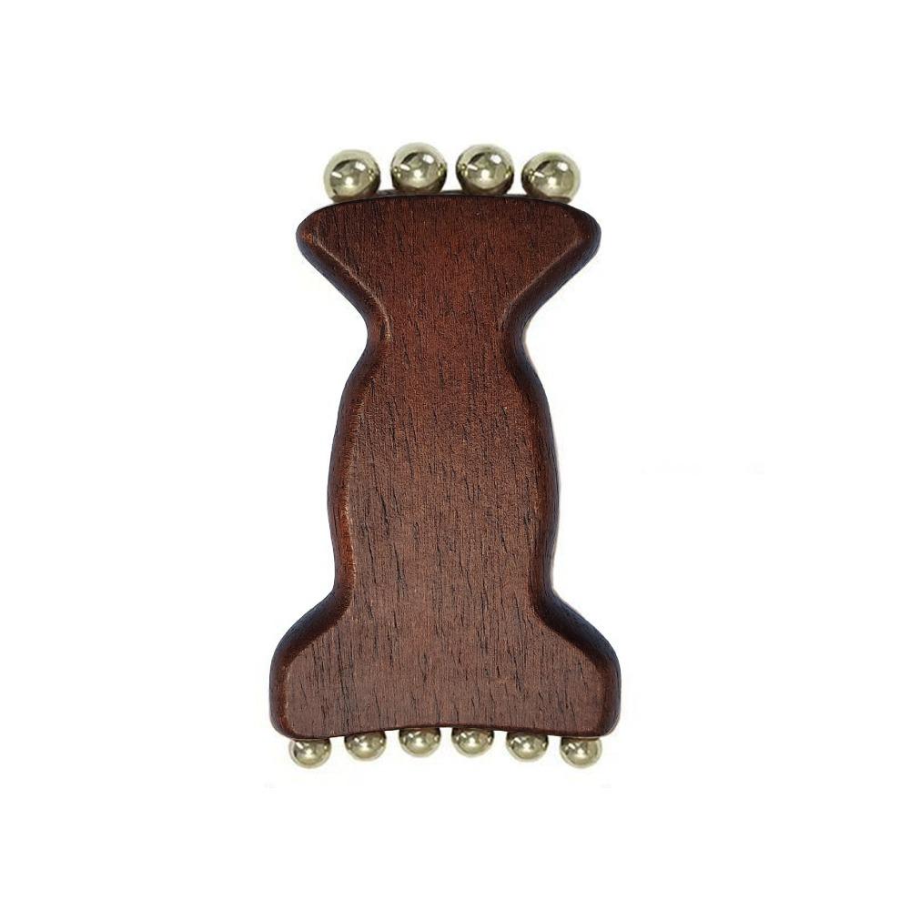 Natural Wood Manual Facial Massager 20 Copper Bead Meridian Massage Comb  Skin Care кофейный