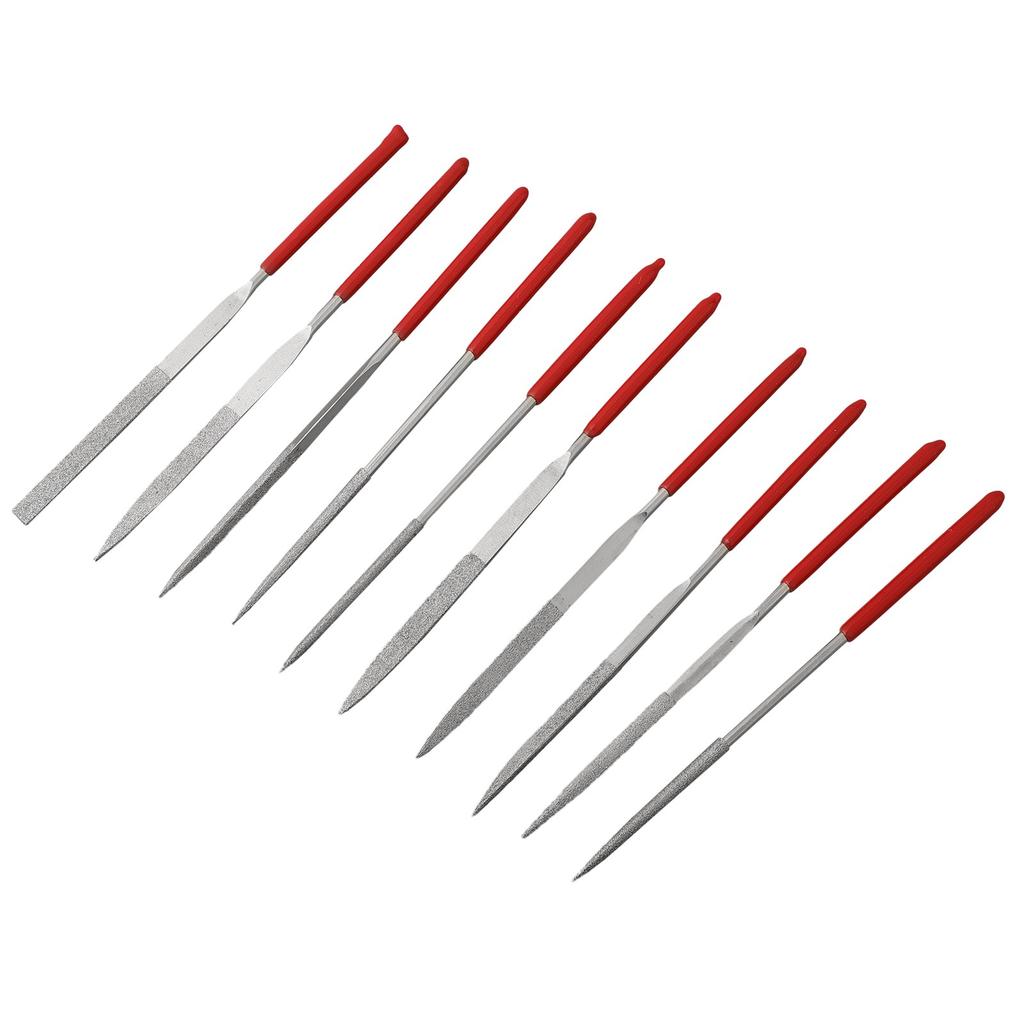 10 Pcs/Set Needle Files 3*140mm Electroplated Diamond For Grinding