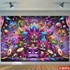 2D Carnaval Party Backdrop Vibrant Feather Mask Photo Booth Background