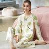 2024 Women's Cute Cartoon Pajamas Set: Spring Autumn Thermal Underwear, Plus Size Home Wear, Also Suitable for Outdoor Use