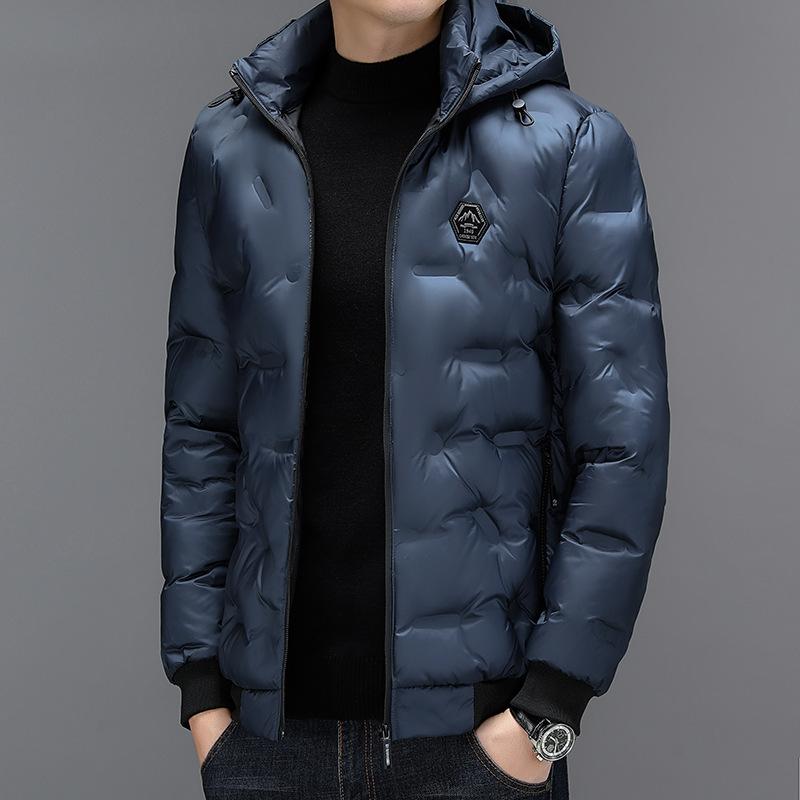 

Осенне-зимняя новая мужская одежда для молодежи и среднего возраста, теплое толстое свободное хлопковое пальто с капюшоном L