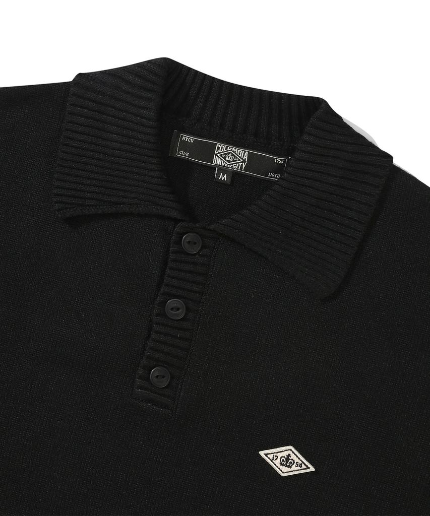 COLUMBIA UNIVERSITY 1754 Crown Over-Fit Half Sweater Black