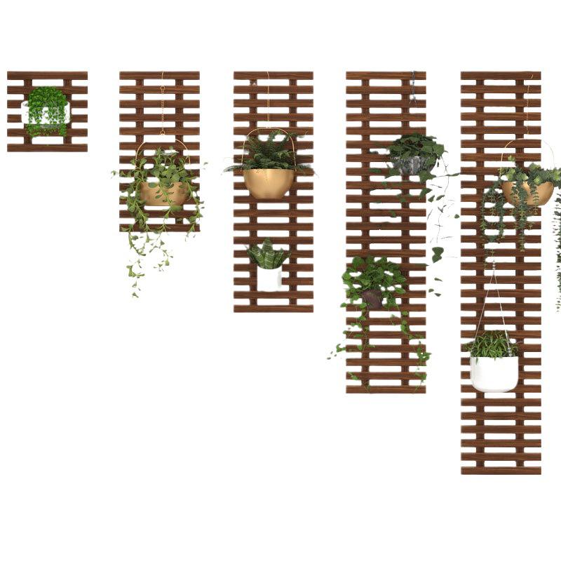 Balcony Solid Wood Hanging Flower Rack - Indoor Wall Decor for Plants