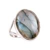 Natural Labradorite Gemstone 925 Solid Sterling Silver Jewelry Ring Size 9 l3t95