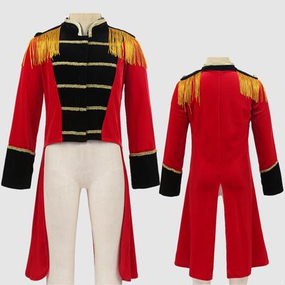 Çocuk Boys Sirk Sirk Ustası Kostüm Uzun Kollu Standı Yaka Tailcoat Ceket Cadılar Bayramı Cosplay için