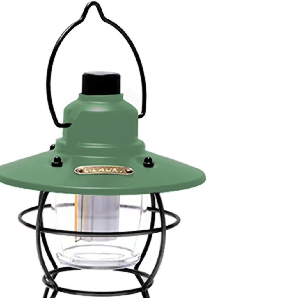 Camping Light Dimmable Multi Modes Retro Portable Tent Lantern Lamp for Fishing Hiking Garden Yard Green