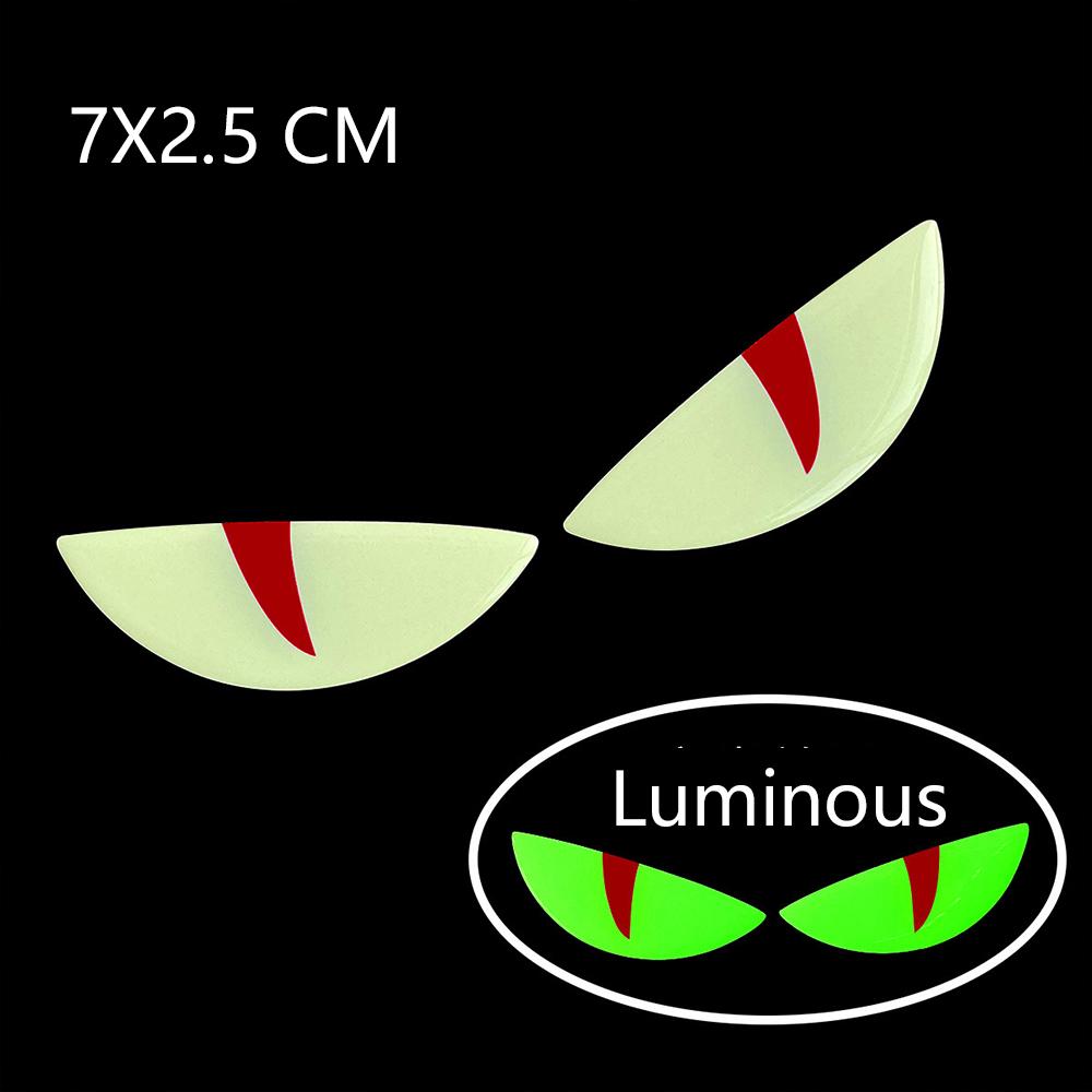 2pairs Reflective Devil's Eye Stickers For Car and Motorcycle Decor Luminous Improves Night visibility Safety Durability Fashion