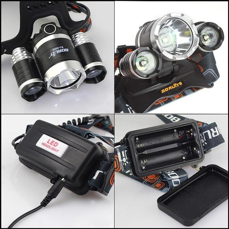 New Upgraded Super Bright LED Headlamp Headlight Battery Powered Helmet Light,Charging Equipment and Batteries Included Best Headlight
