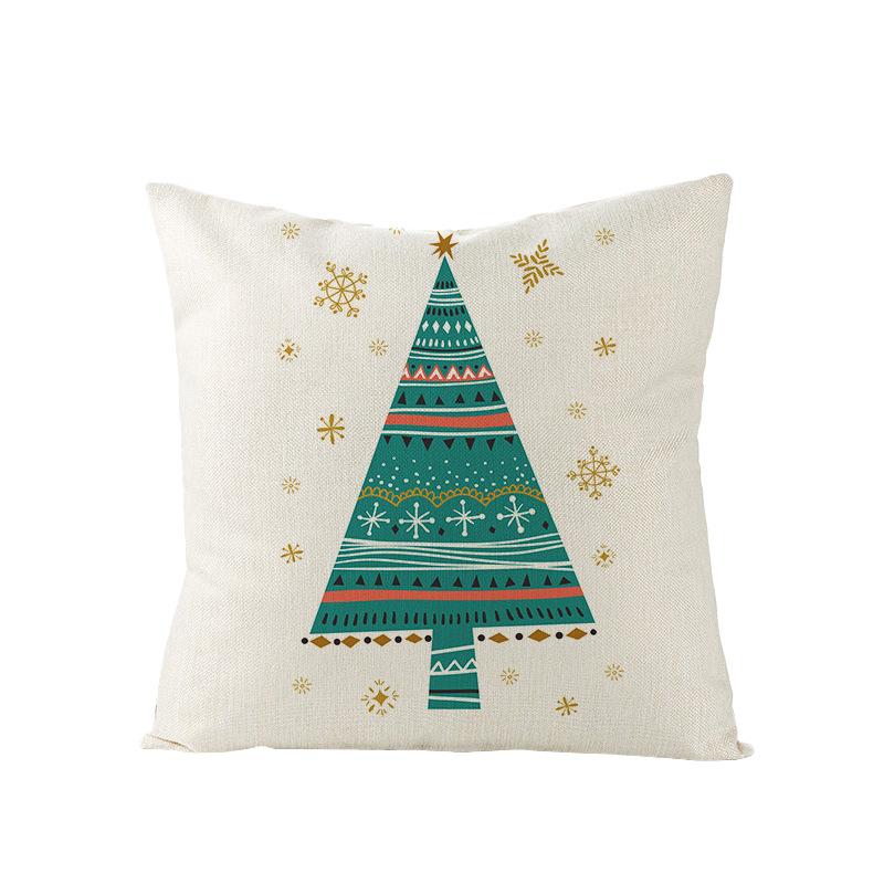 Home Polyester Pillow Cover Cartoon Digital Print Christmas Cushion Cover Living Room Sofa Cushion Cover