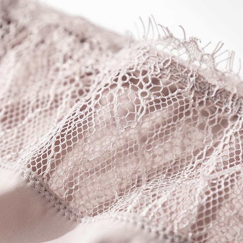 Tangge Women's French Silk Triangle Bra Set for Small Chests