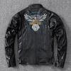 Genuine Leather Leather Jacket for Men's Head Layer Cowhide Motorcycle Leather Jacket for Additional Protective Gear Motorcycle Leather Jacket