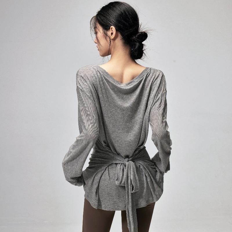 High-end Yoga Clothes Blouse Women's Loose Fitness Clothes Running Pilates Training Crew Neck Sports Running Fitness Clothes