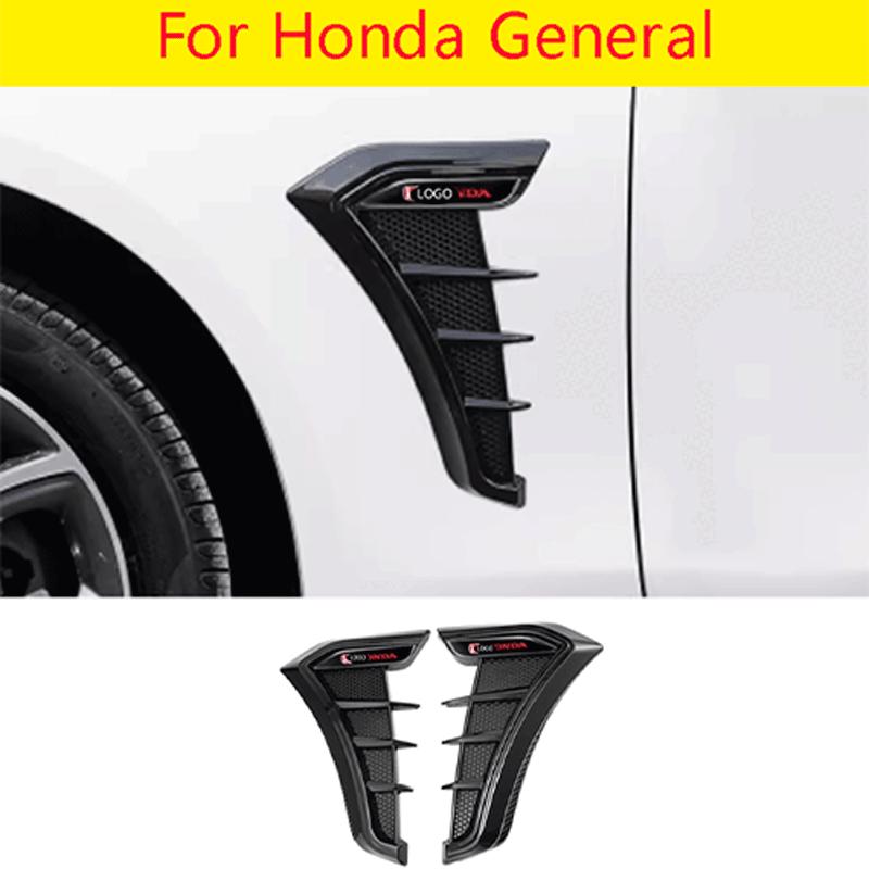 Fit For Honda General Bright Black Air Flow Vent Side Fender Panel Cover Trim 2X