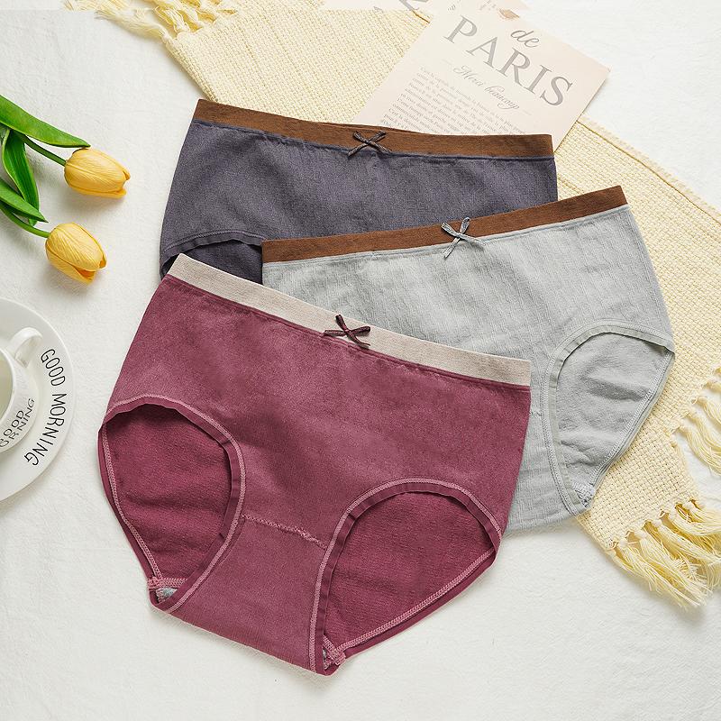 Übergröße Damen Slips Bequeme Baumwollunterwäsche Mittelhoch Nahtlos Atmungsaktive Unterhosen