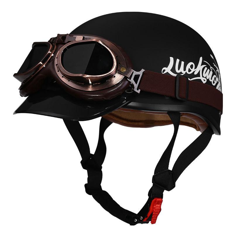 Retro Motorcycle Helmet, Men's Four Season Pedal Cruising Scoop Helmet, Safety Helmet, Women's Electric Half Helmet