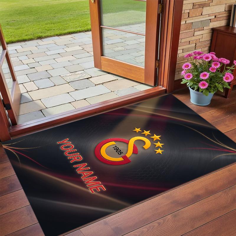 Crystal Velvet Rug Custom Name Text, Soft Non Slip Floor Mat Home DecorGalatasaray FC