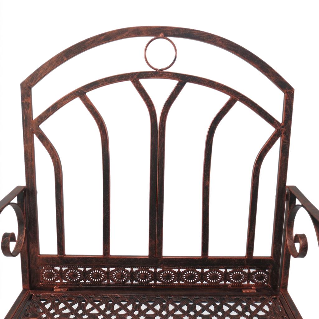 Metal Single Chair 1 Seater Garden Outdoor Rocking Chair Vintage Style Bronze