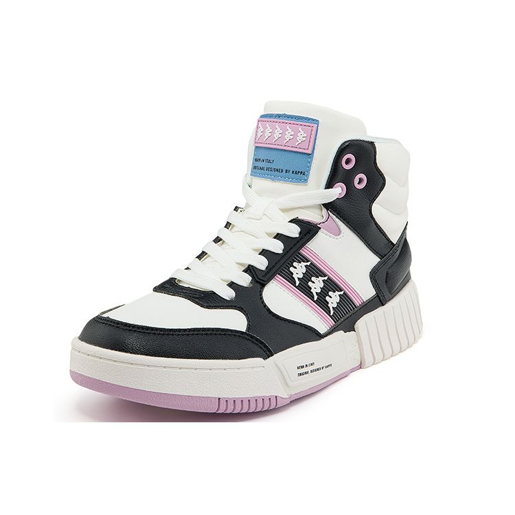 Kappa Non-Slip Wear-Resistant High-Top Skate Shoes Women sneakers Black Purple K0B85CC34-012