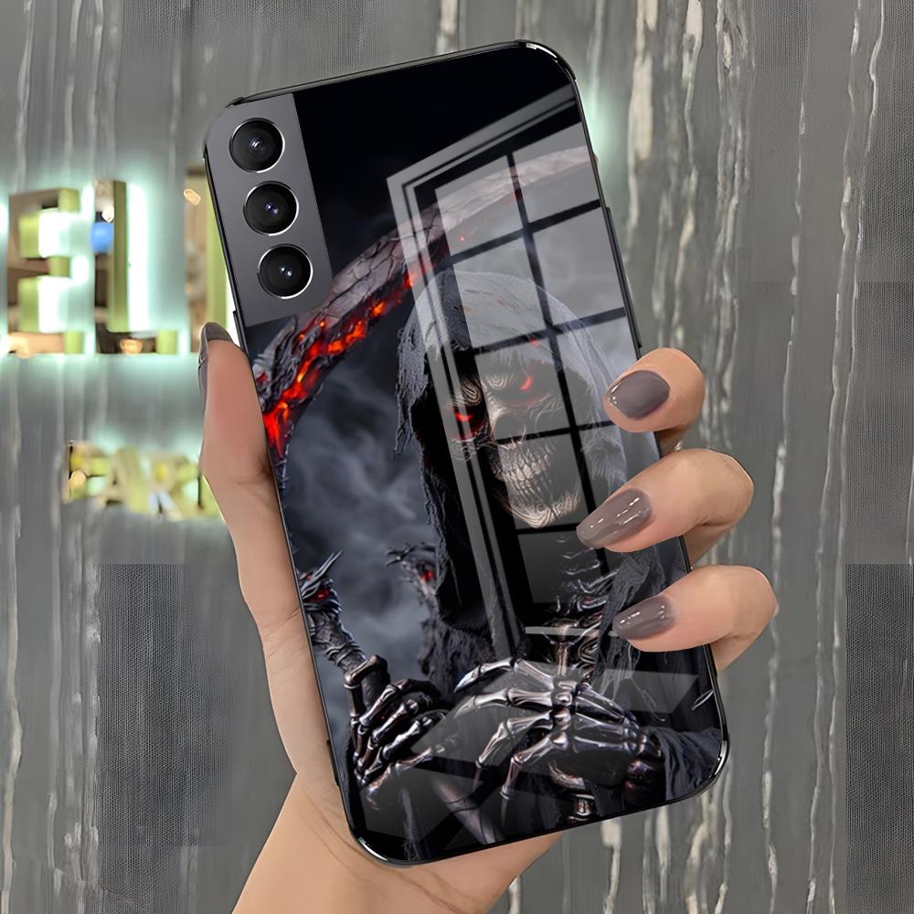 Grim Reaper Cool Phone Case For Samsung S26 S25 Plus S20 S20 Plus S22 Ultra S23 FE S21 Plus S21 Ultra Glass Cover