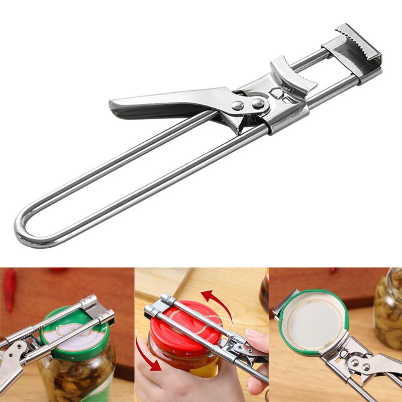 Adjustable Multi-Function Bottle Opener Stainless Steel Lids Off Jar Opener Labor-Saving Screw Can Opener For Kitchen Tools