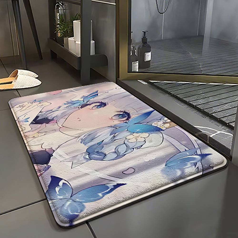 Genshin Impact Kamisato Ayaka Entry Door Floor Mat Festive Decorations Carpet Bathroom Anti-slip Mat Entrance Doormat