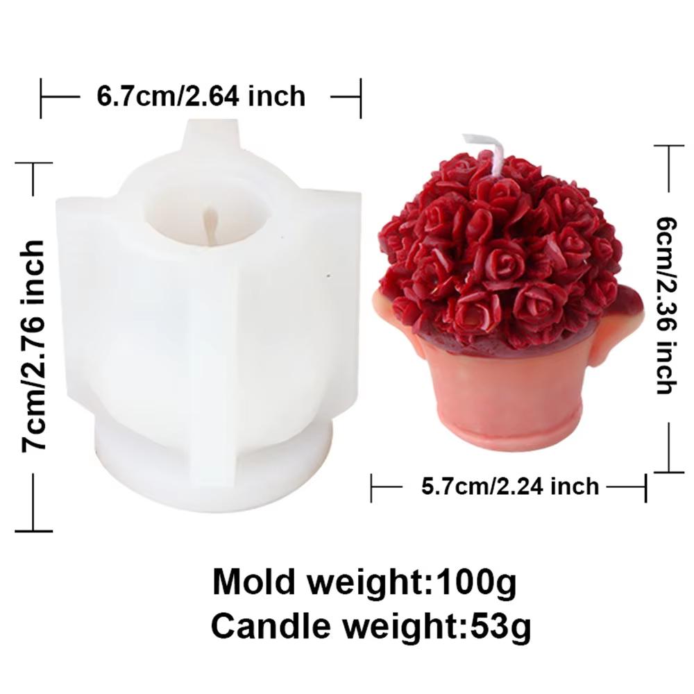 3D Tulip Flower Pot Shape Silicone Mold DIY Rose Bouquet Candle Soap Plaster Crafts Resin Mold Manual Art Making Tools