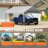 Carport Replacement Canopy Cover 6100 x 3040 mm Garage Top Tent Shelter Tarp Heavy-Duty Waterproof & UV Protected, Easy Installation with Ball
