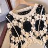 DIMANAF 2025 New Women Bat Vest T-Shirt Basic Fashion Tops Lace Tees Casual Loose Knitted Tees