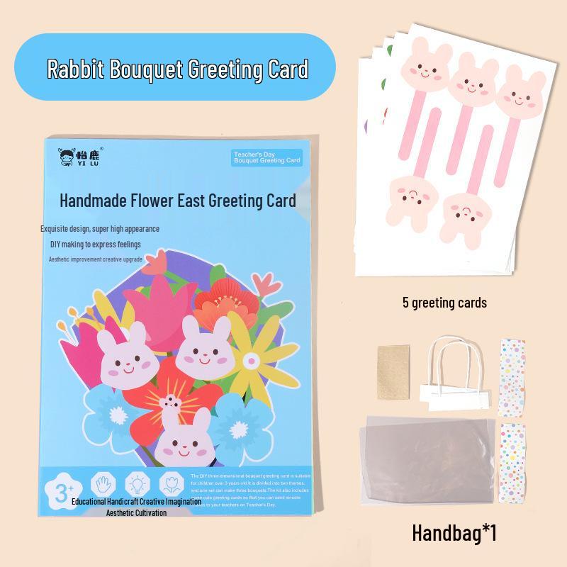

2025 Handmade Thanksgiving & Teacher s Day Greeting Card for Kids - DIY Bouquet Design