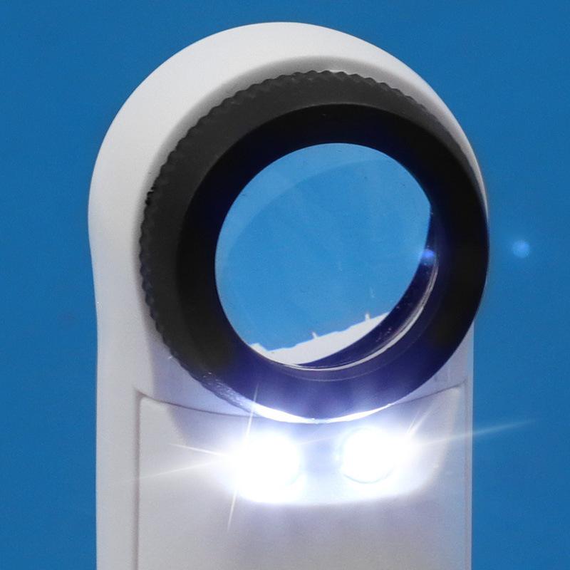 New Handheld 40X21mm Jewelry Magnifier with Dual LED Lights