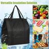 Large Insulated Reusable Grocery Bag With Zipper & Front Pocket, Keep Cool/Warm For Hours For Camping Picnic, Fishing, Shopping