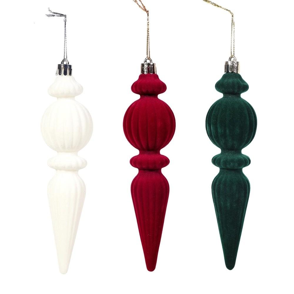 6pcs/Box Velvet Ball Christmas Tree Ornament Plastic Cone Ornaments New Year Decor