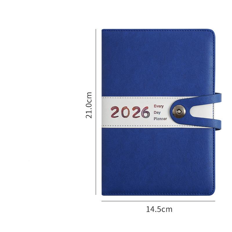Pu Leather  New Design Custom logo Notebook Gift Set Budget Custom Daily 2026 Planners (Blue,80 Pages&A5) синий