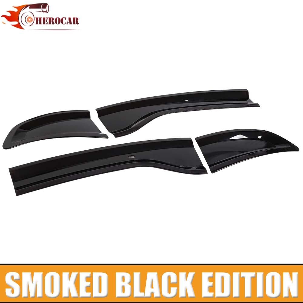 Front Head Light & Rear Tail Lamp Covers Kit For Dodge Charger 15+ Smoked Black