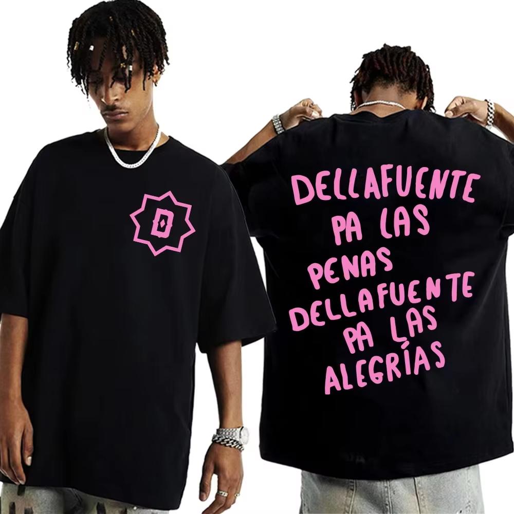Rapper Dellafuente Tour Cover Graphic Men Women Cotton Short Sleeve T Shirts Harajuku Hip Hop Punk Oversized Casual Sports Tops