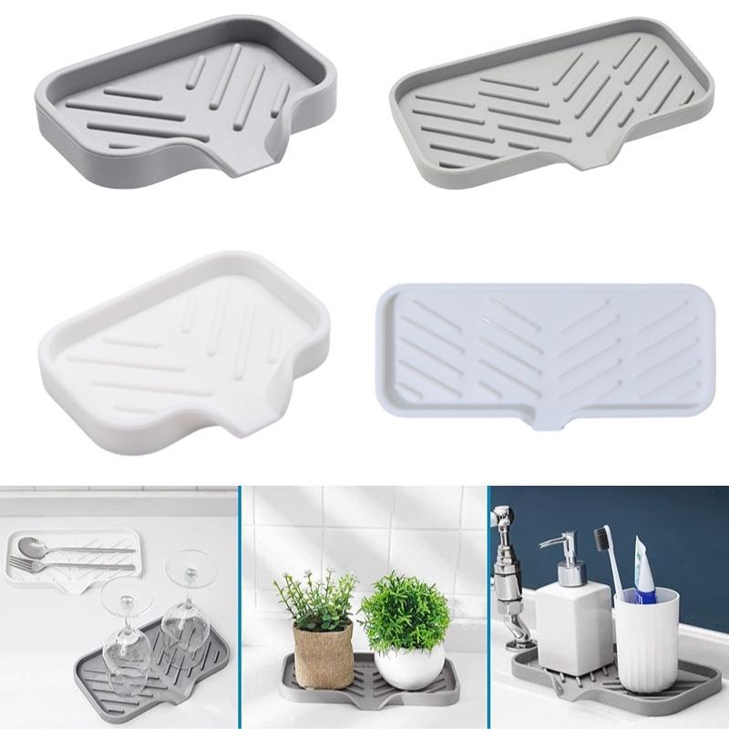 Premium Quality Silicone Soap Holder With Drainage Pad Large Size Slate Grey