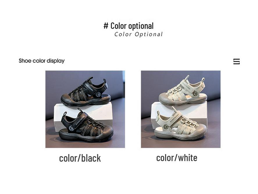 2026 Jungen Zehenschuh Anti-Kick Sportsandalen - Koreanischer Stil Weiche Sohle, Rutschfest, Mittlere & Große Größen