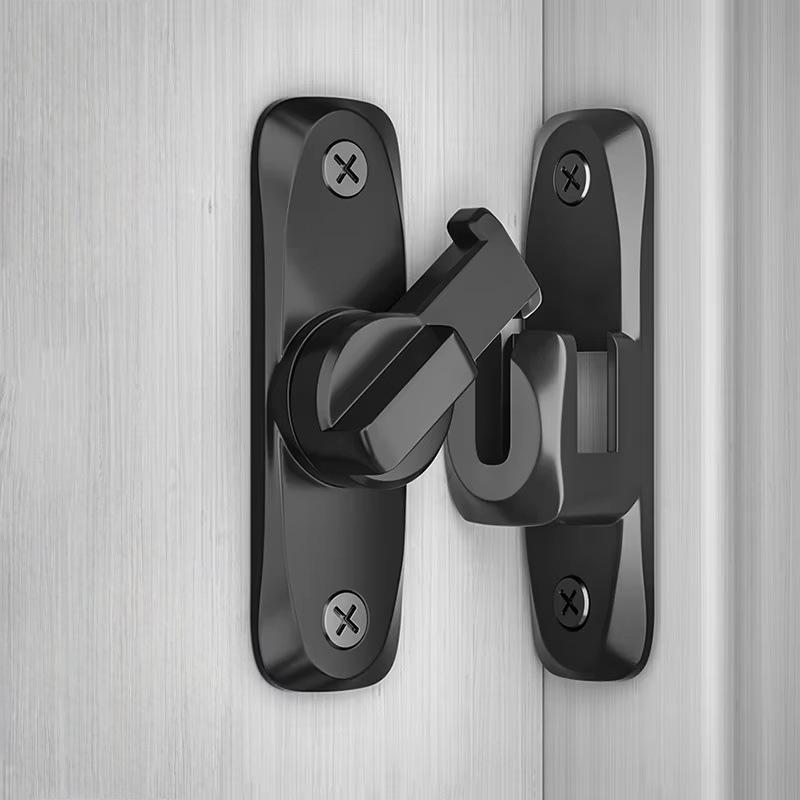 Thickened Alloy Door Latch - Hasp Anti-Theft Bathroom Lock with No-Punch Bolt