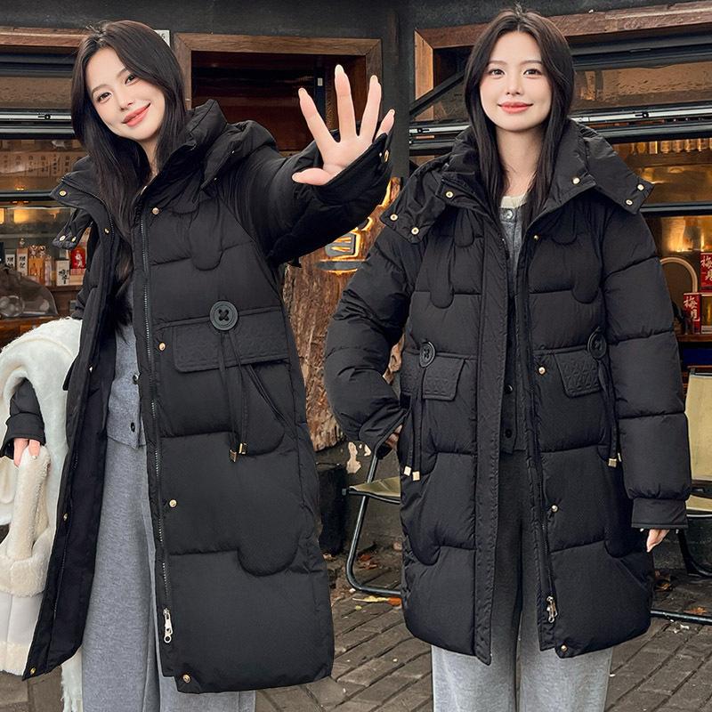 Winter New Hooded Korean Mid-length Thickened Loose Plus-size Down Cotton Jacket Cotton Jacket Women's Cotton Jacket