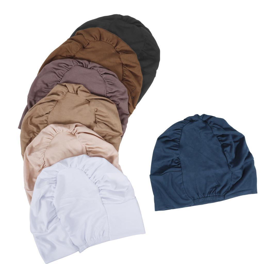 Silk Cotton Headscarf Cap With Elastic Fit For Casual Daily Wear